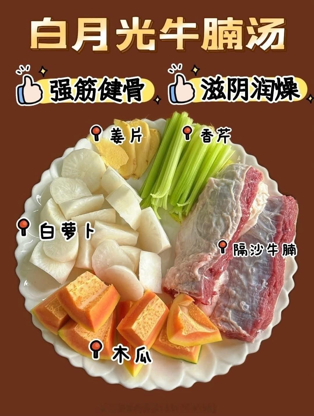 白月光牛腩汤，强筋健骨，滋阴润燥！✨✨还原食物最鲜味的本味 吃出深入人心的美味?