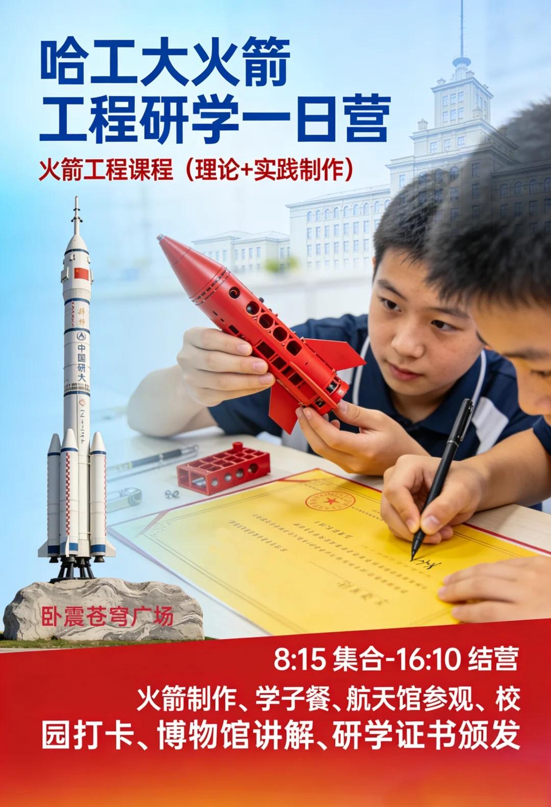 哈工大火箭工程一日营🔧亲手造火箭太酷啦
谁懂啊！带娃冲哈工大火箭工程研学营，直