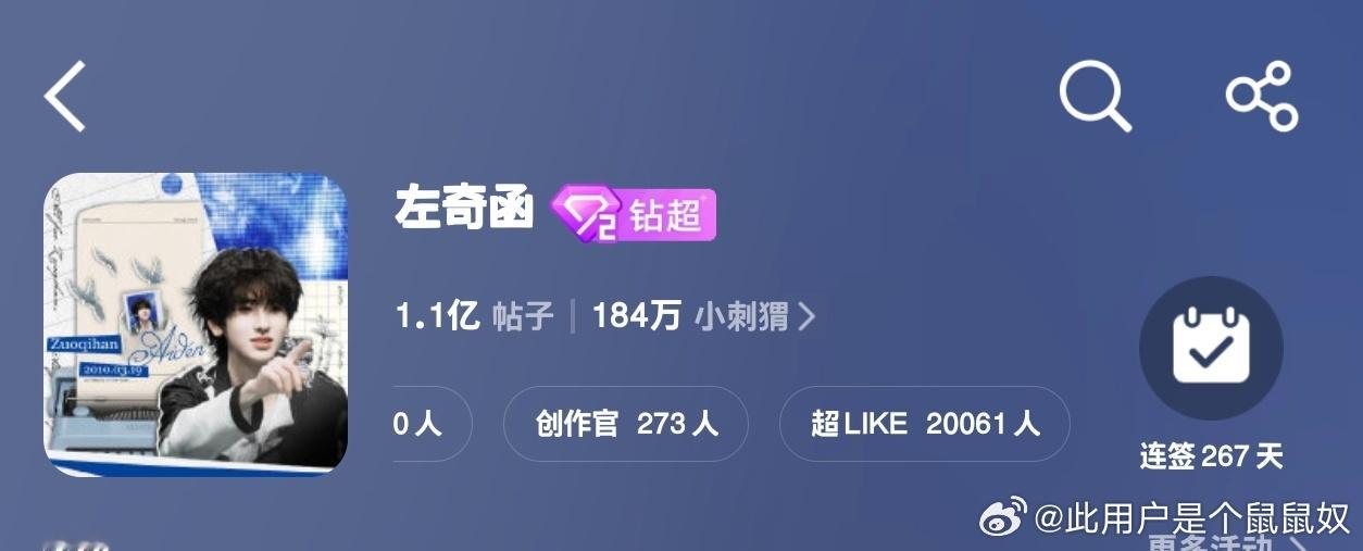 左奇函[超话] 超like破两万了 大家都很棒❗ ​​​
