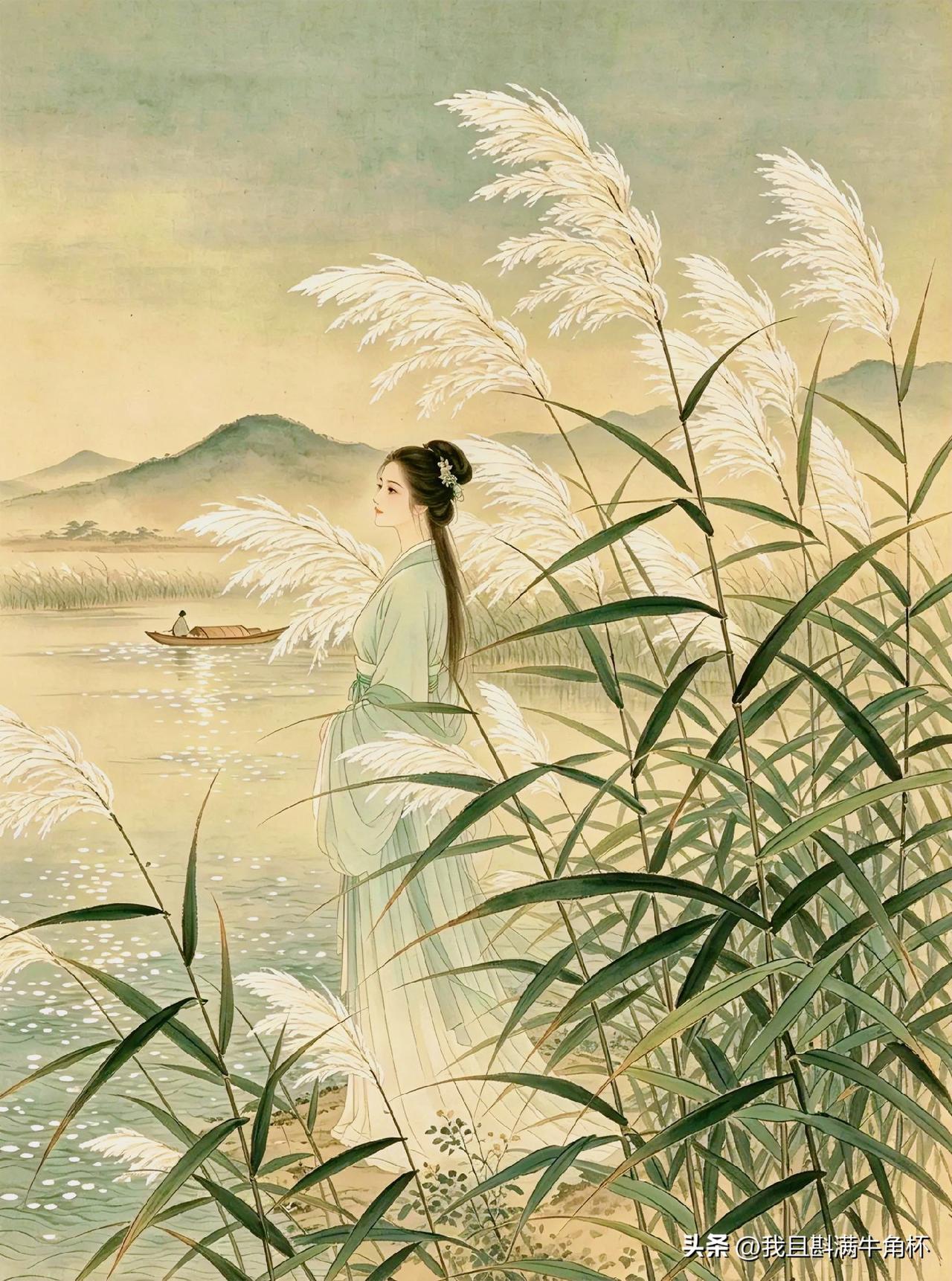 下联：平沙把酒坐蒹葭
上联：有请雅士[玫瑰][玫瑰][玫瑰]