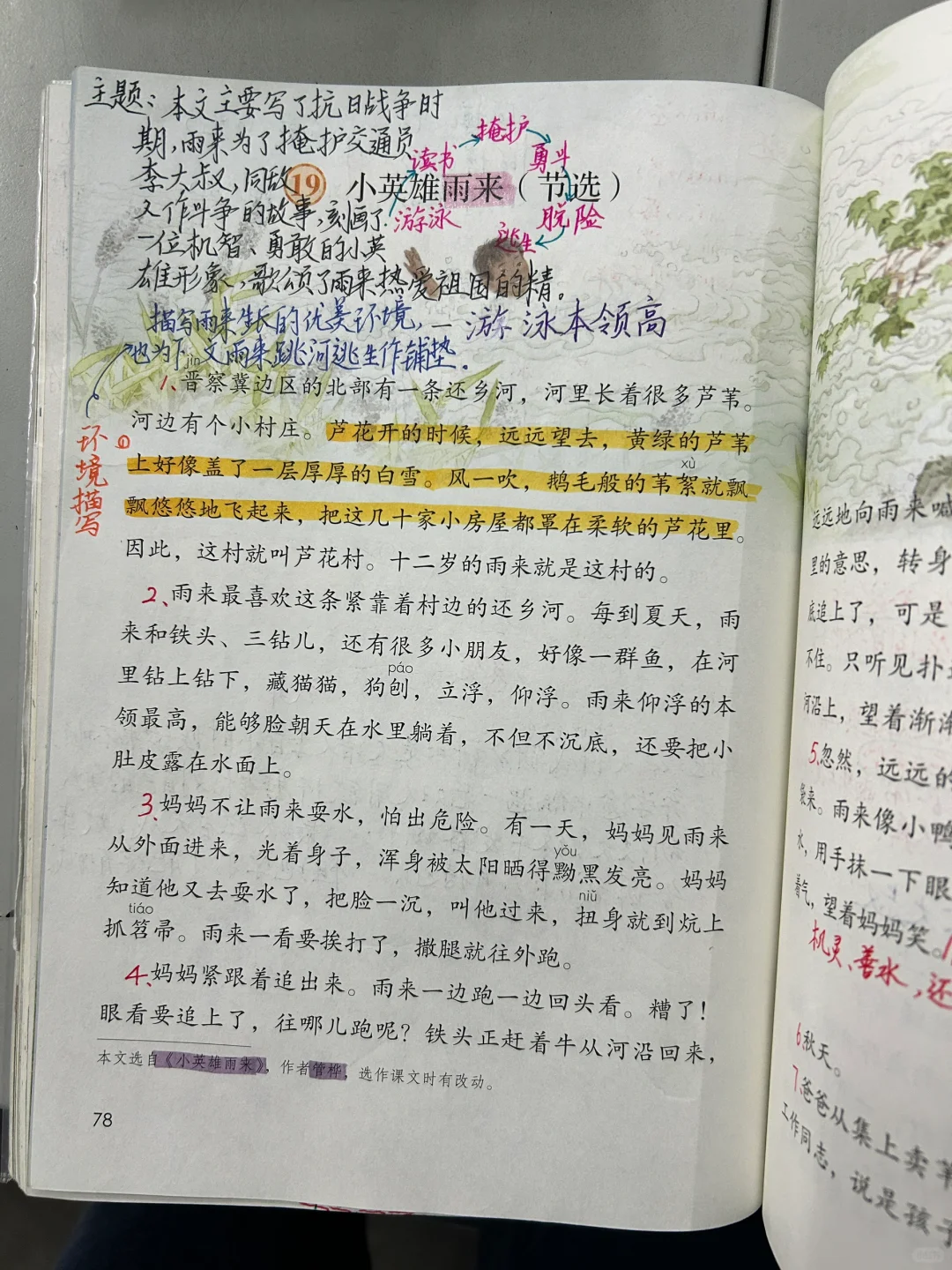 四下语文备课19《小英雄雨来（节选）》