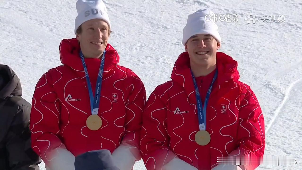 🏅️🏅️米兰冬奥会高山滑雪男子团体全能回转，瑞士队的冯-阿尔门和内夫获得金牌