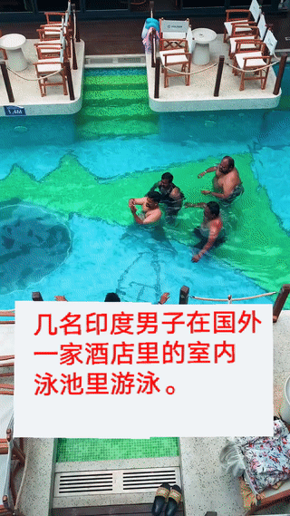 国外一个酒店的室内泳池里。
有几个印度人正在泳池里游泳🏊
虽然他们玩的都很开心