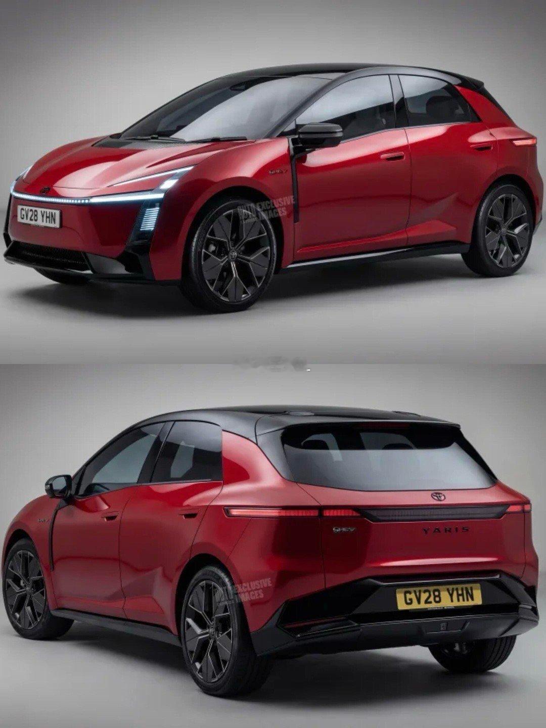 第五代丰田雅力士渲染图，将会推出纯电车型Auto Express今天发布的第五代