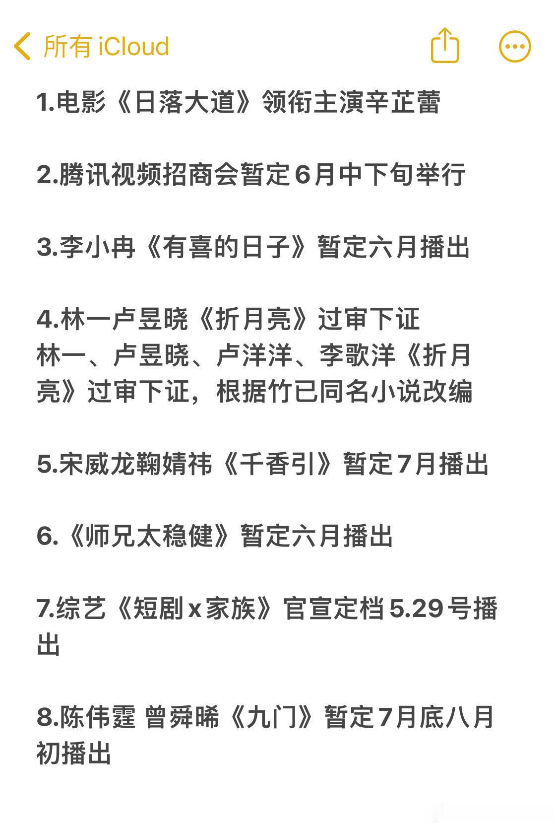 🍉  一些定档1.电影《日落大道》领衔主演辛芷蕾2.腾讯视频招商会暂定6月中下