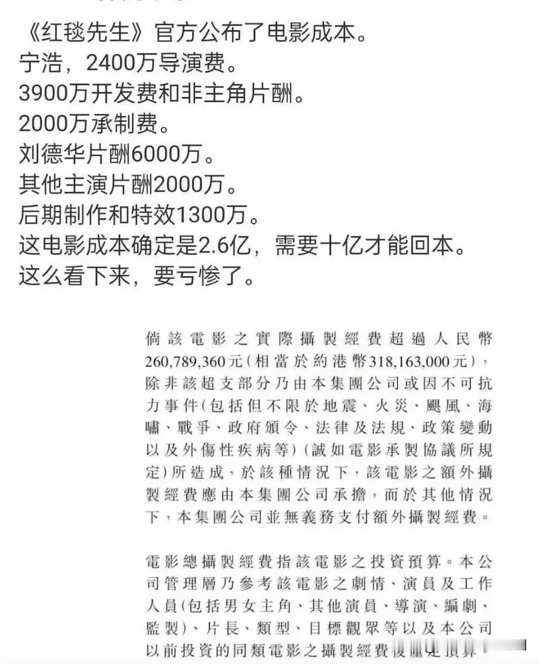《红毯先生》据说要亏了，成本2.6亿，回本需要10亿……理解《我们一起摇太阳》为