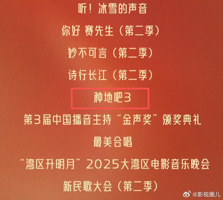 种地吧3入围星光奖种地吧3星光奖入围种地吧3星光奖提名飞天奖提名名单 ​​​