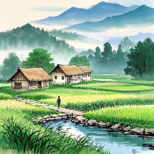 宋词（诗）景物描写佳句230例（二十一）

101、茅檐低小，溪上青青草。

辛