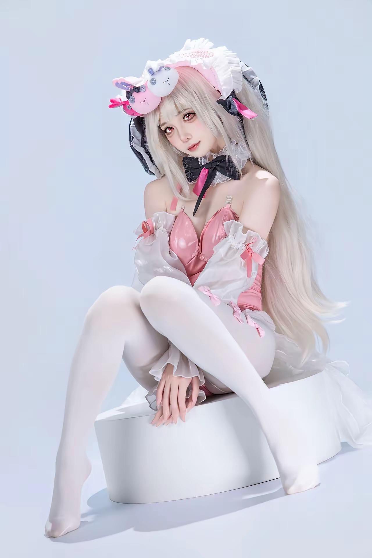 梦幻少女风，粉色蝴蝶结发饰，甜美可爱，萌化你的心！💖🌸💖白丝[话题]