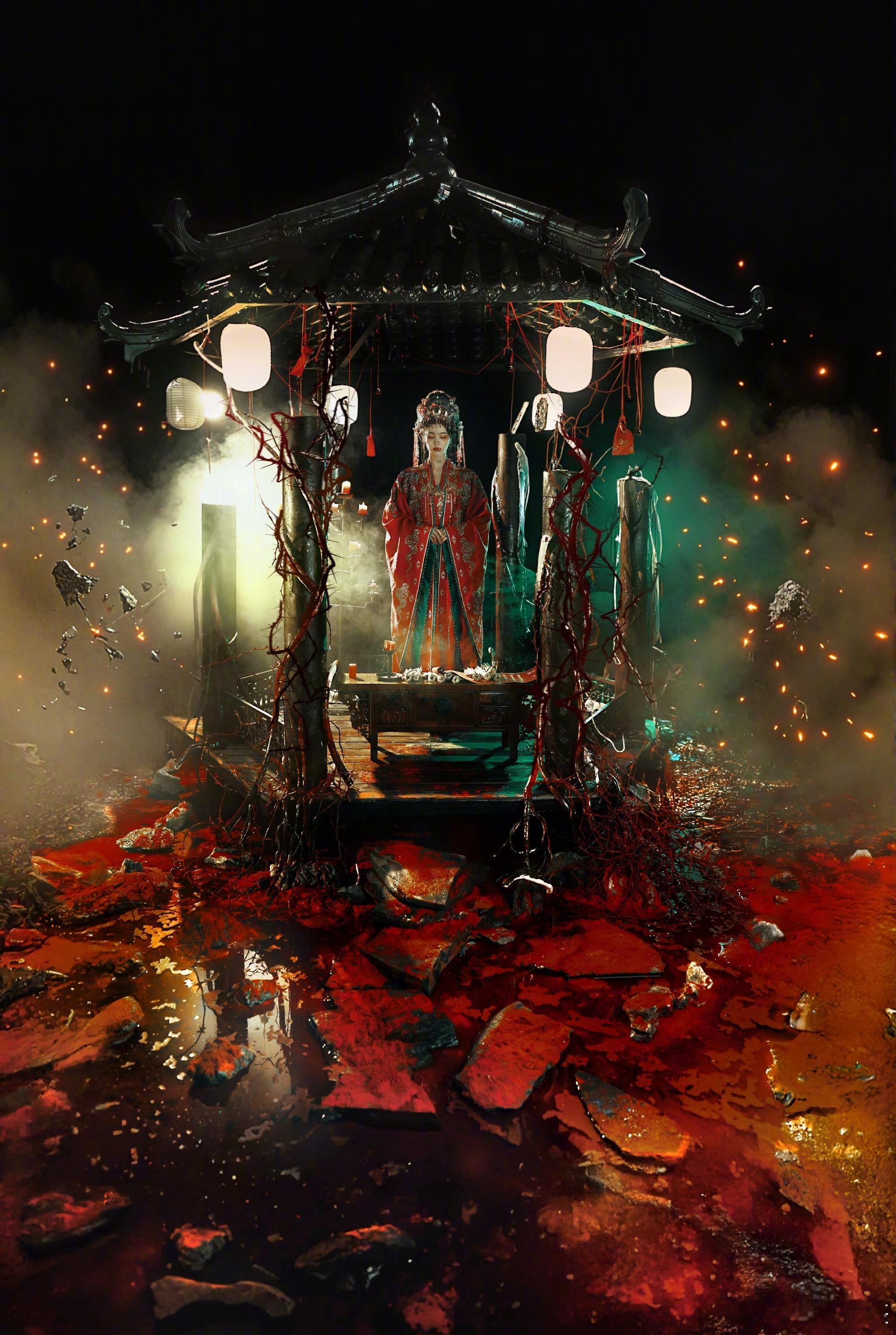 白鹿被自己演的吓一跳白鹿新剧阴湿女鬼味 冷脸鬼新娘上线超带感，拍完白鹿竟被自己演