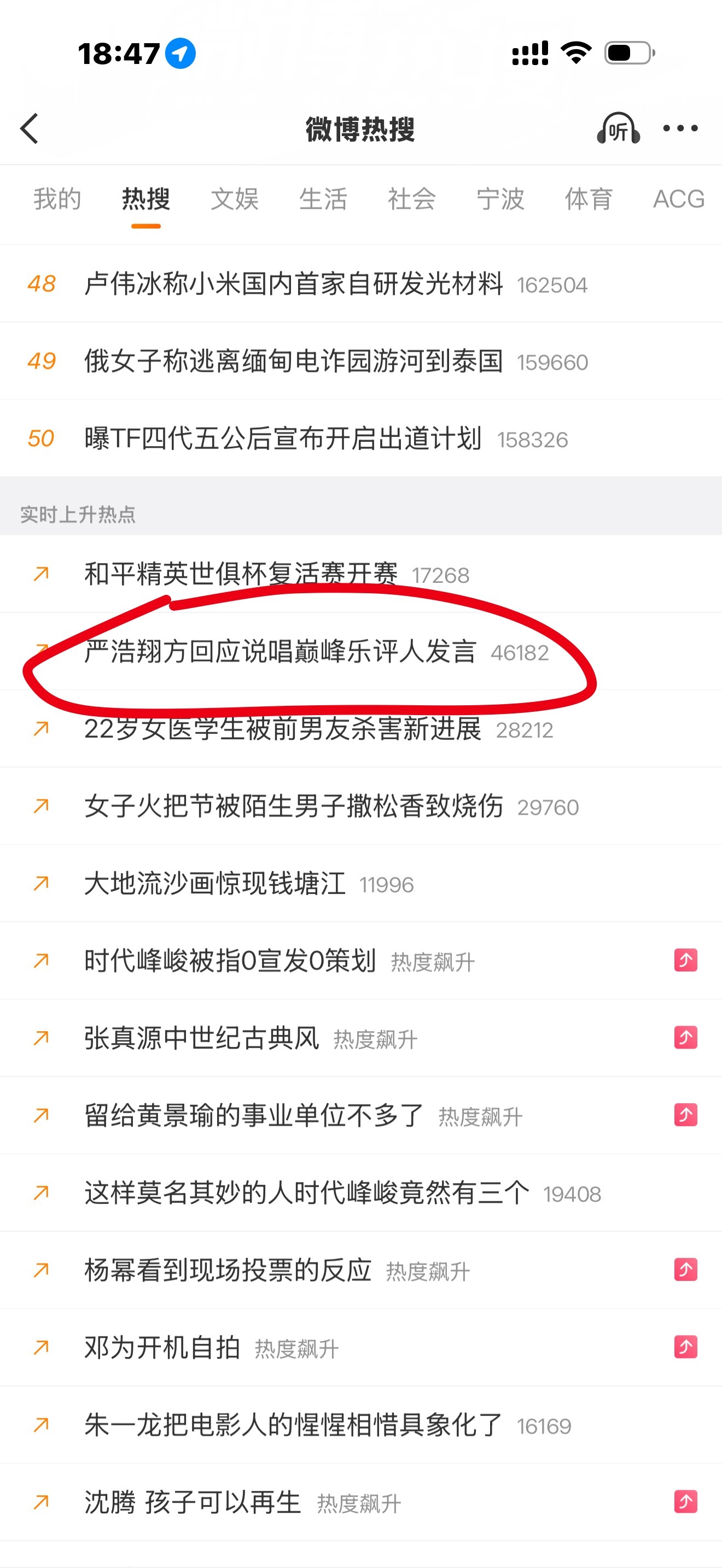 继续继续 稀奇烫搜也直接手搓 今天必须上一个严浩翔方回应说唱巅峰乐评人发言