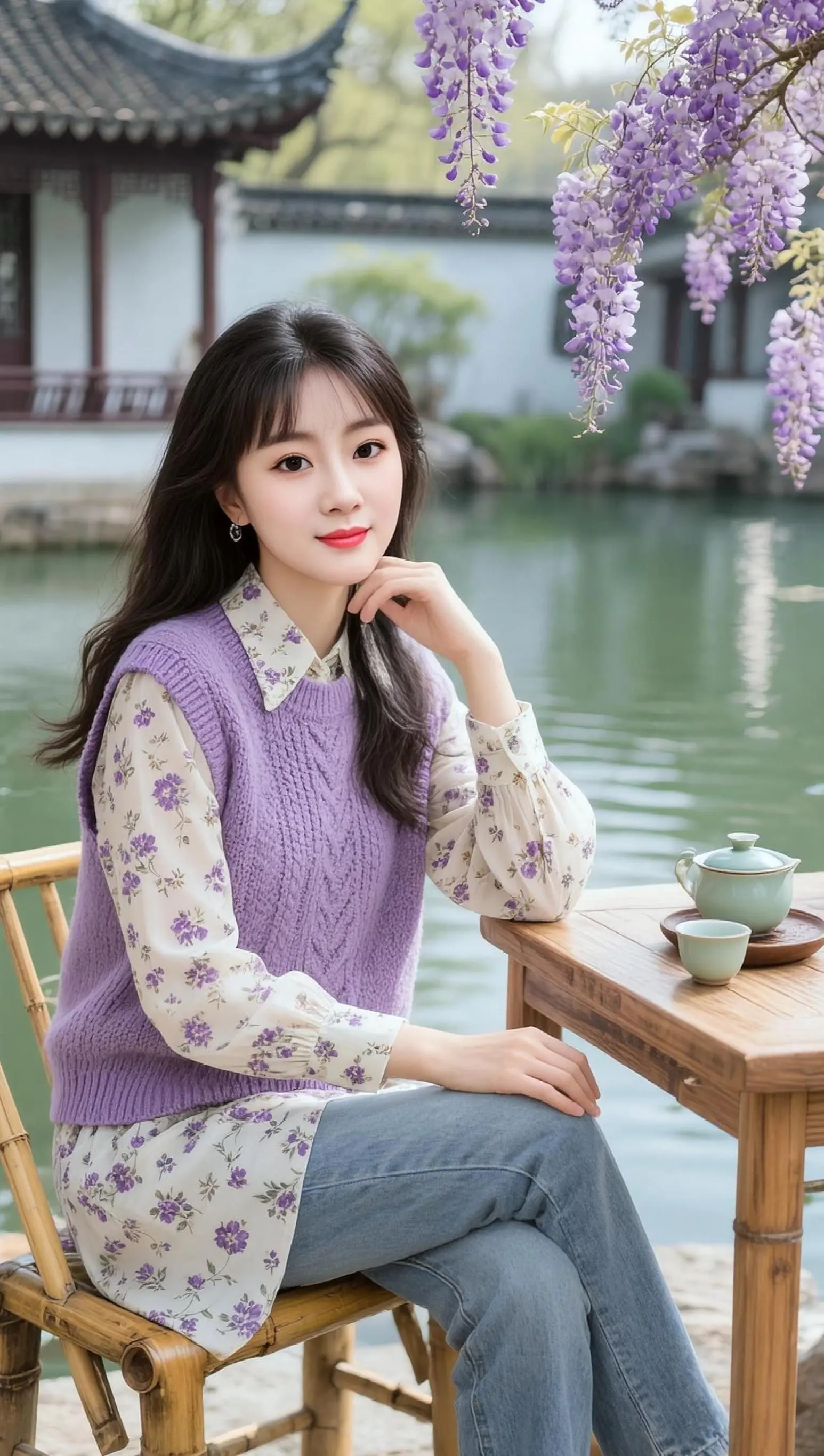 AI紫藤畔留影 随变ai随便玩