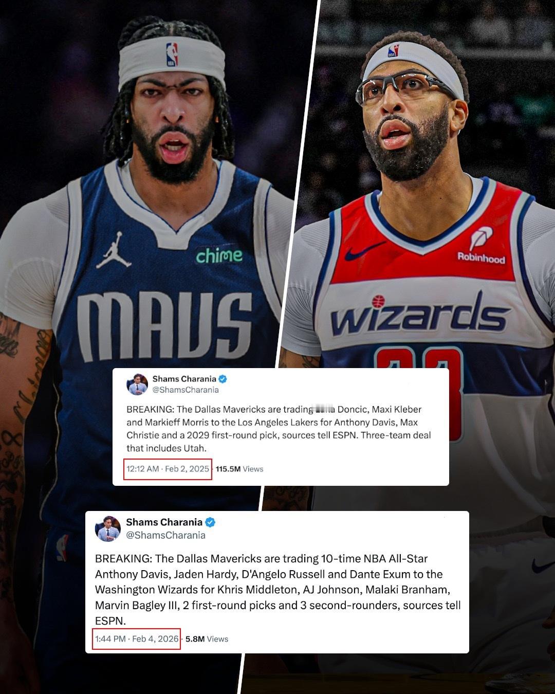 凌晨最大新闻，浓眉前往奇才，开启职业生涯第四支球队之旅。至少压力小了，不用被人盯