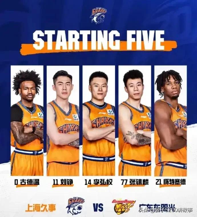 ♦上海男篮这5兄弟，真是亲兄弟！一起首发出场，同生死，共进退，都得同样的分数，1