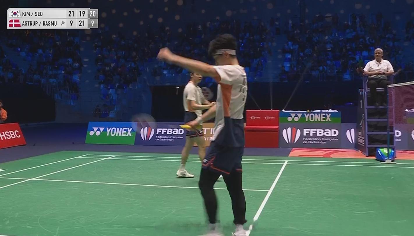 男双 半决赛 金元浩(1) 徐承宰 21-9 19-21 21-9 阿斯特鲁普(