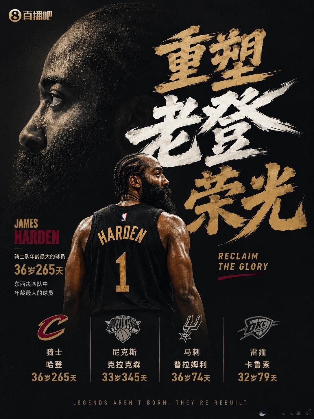詹姆斯哈登 NBA季后赛重塑老登荣光 骑士晋级东部决赛 🏀 36岁的老登，站在