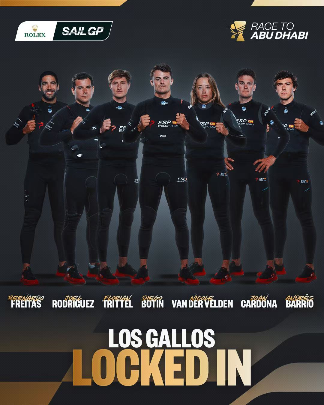 SailGP ✅席位锁定✅西班牙雄鸡队🇪🇸获得2026赛季阿布扎比总决赛的资