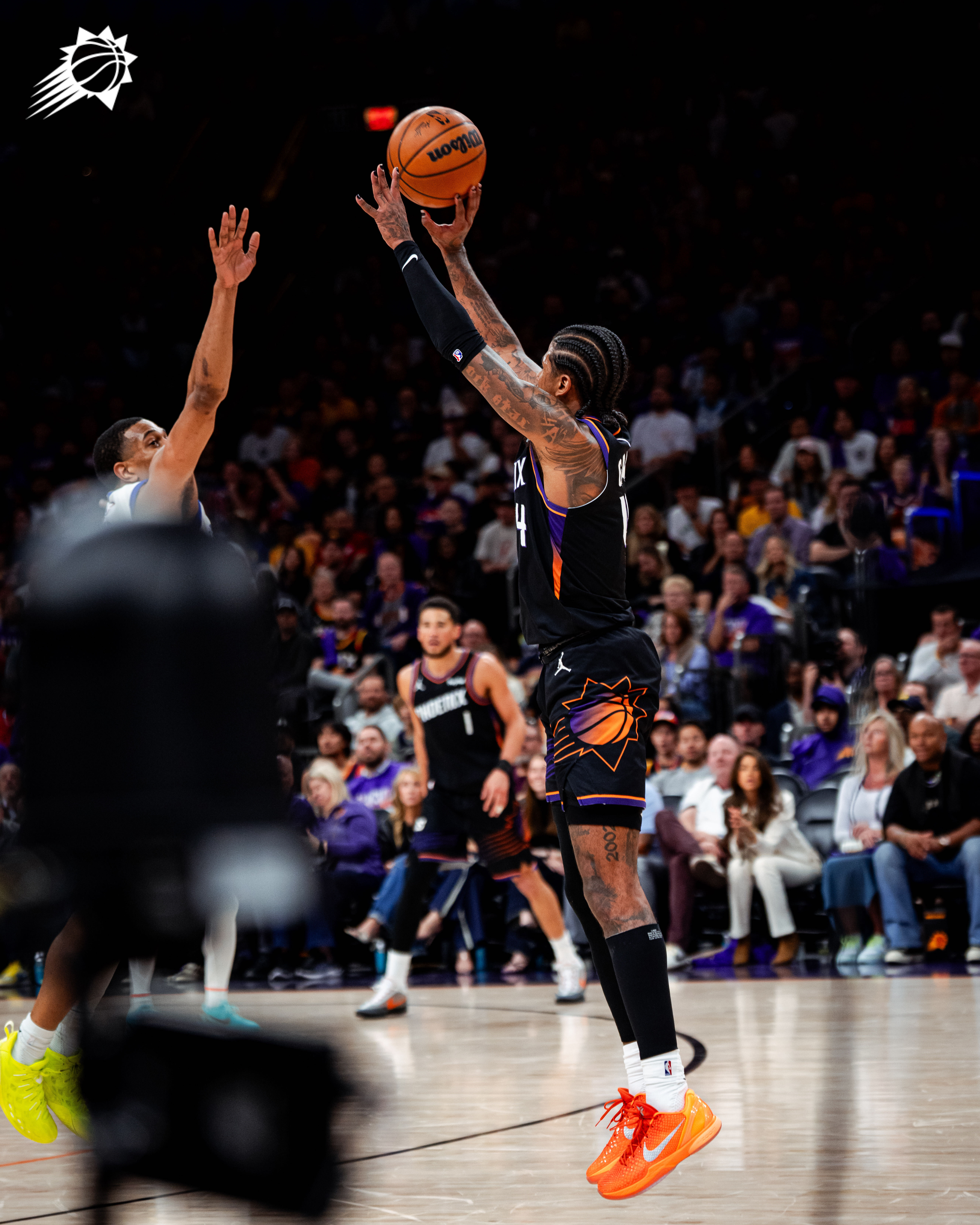 JG又是三分！！！第7个了！ 没人能阻止他菲尼克斯太阳 ｜勇士vs太阳 ｜ 