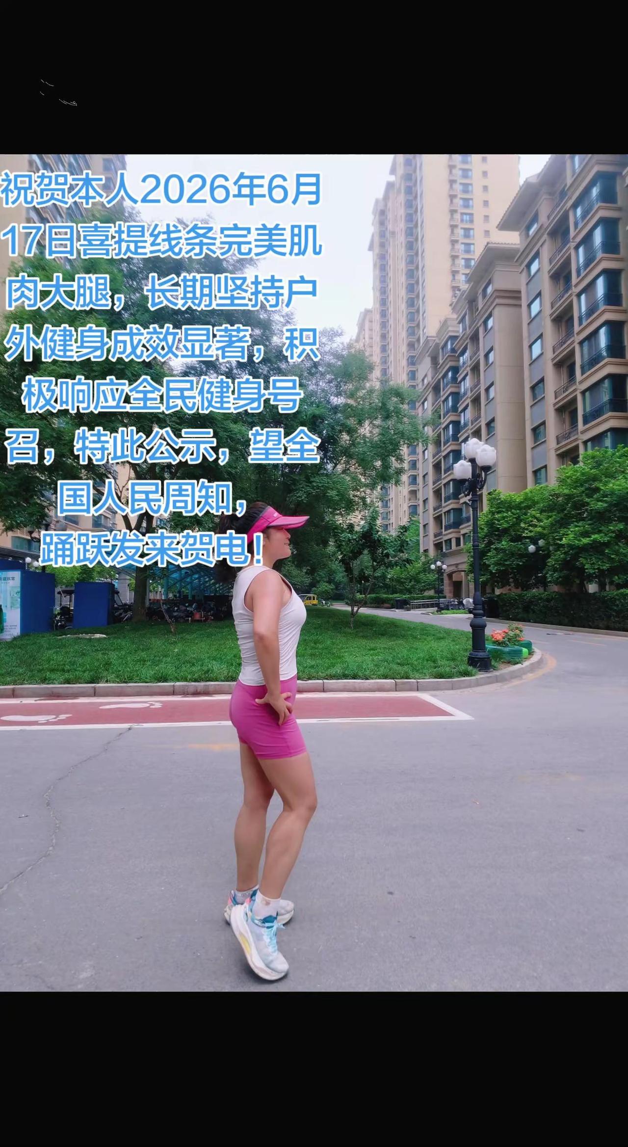 祝贺本人2026年6月17日喜提线条完美肌肉大腿，长期坚持户外健身成效显著，积极