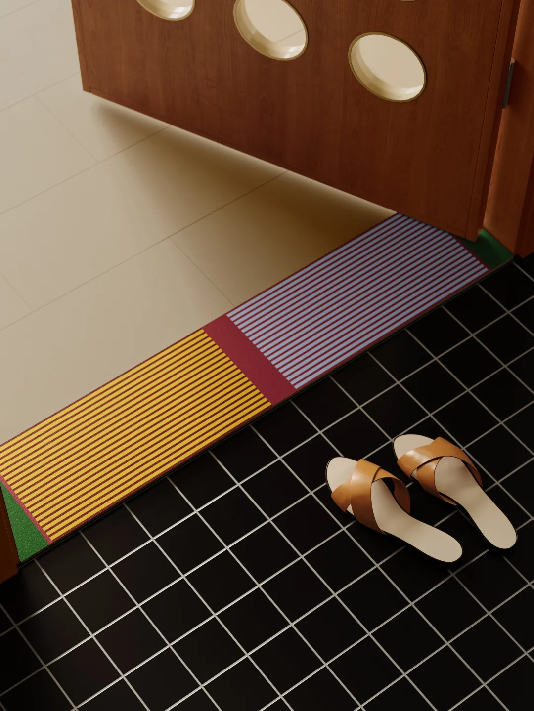 多巴胺撞色地垫🌈轻松改造过门石！