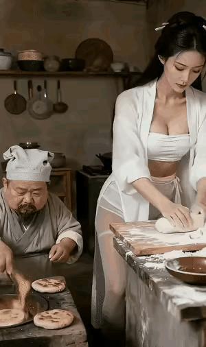 大朗烧饼制作可有不少门道。先把面粉、酵母、水混合，揉成光滑面团，醒发至两倍大。醒