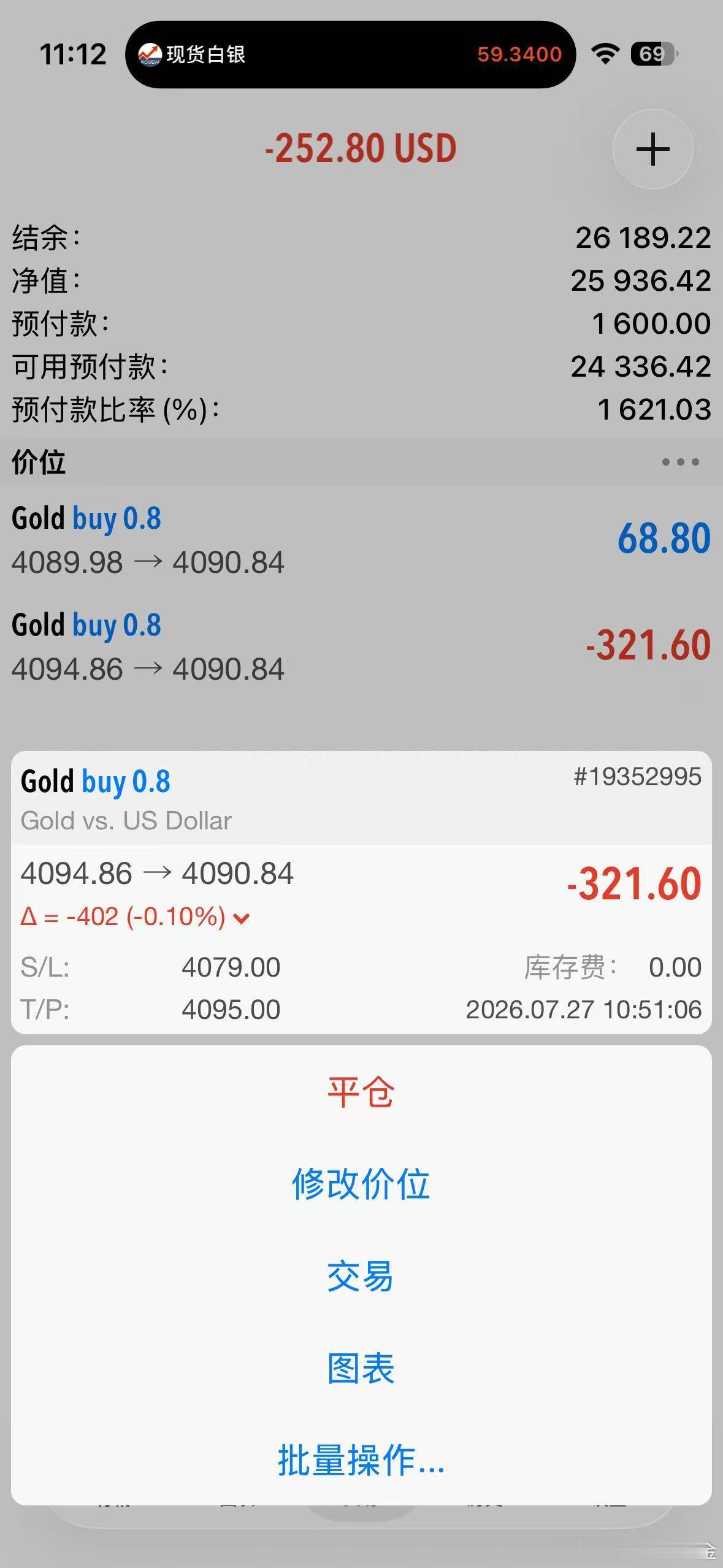 外汇黄金 4090挂单进了，95的单子带回保本，手上留一个单子就好！ 