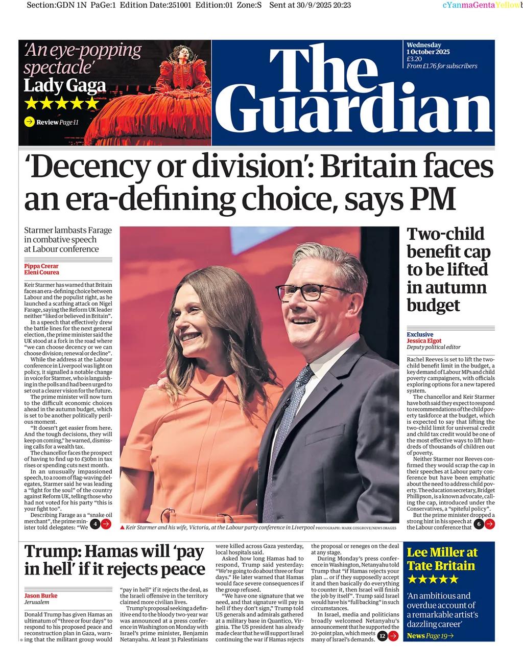 据《卫报》报道，正在召开英国工党大会上，英国首相，工党领导人基尔·斯塔默先生警告