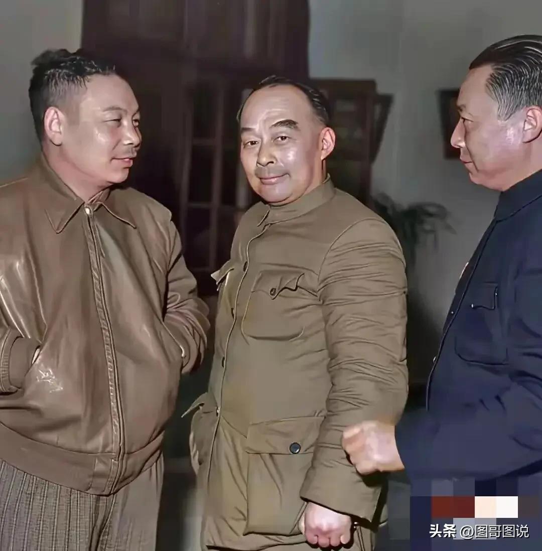 这是一张罕见的合影，照片拍摄于1949年，蒋经国、胡宗南和毛人凤三人在大陆留下的