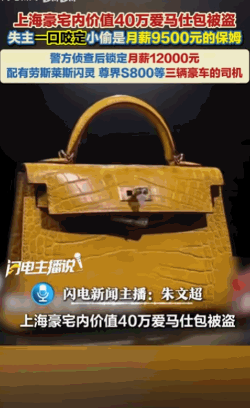 “知人知面不知心！”上海，女子一价值高达40万元的爱马仕鳄鱼皮包不翼而飞，她第一