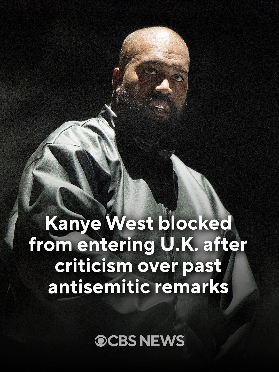 因美国饶舌歌手Kanye West曾发表“反犹”言论遭英国政府禁止入境，而今夏在