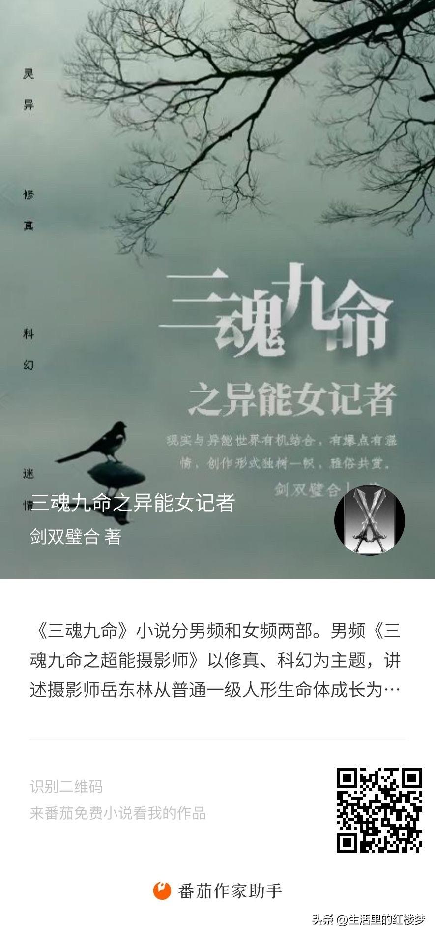 小说上线、欢迎阅读收听评论

《三魂九命》小说分男频和女频两部。男频《三魂九命之