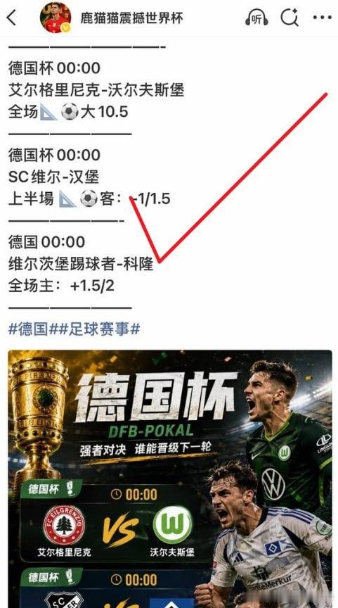 赛果复盘德国杯三场方向，最终拿下2场。不是场场都要全中，关键是提前判断比赛节奏，