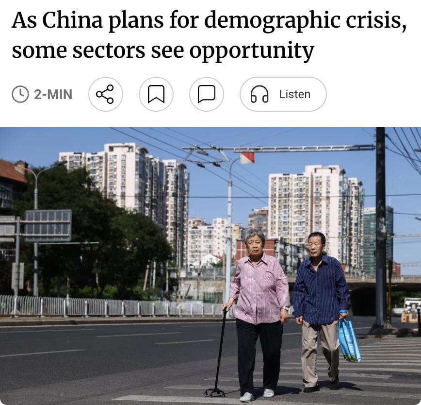 外媒：高盛最新报告指出，随着中国加速步入老龄化社会，医药与生物科技行业有望成为最