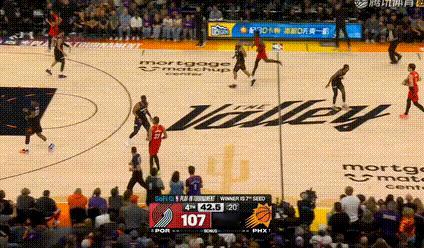 阿弗迪亚杀进去！开拓者反超1分！！开拓者vs太阳