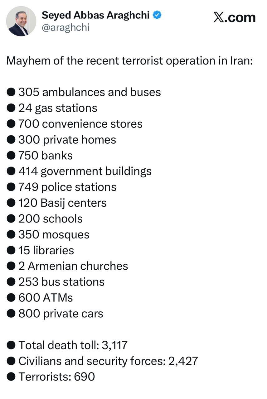 新闻快讯——2026年1月21日，伊朗国家安全委员会公布了近期国内骚乱的官方死亡