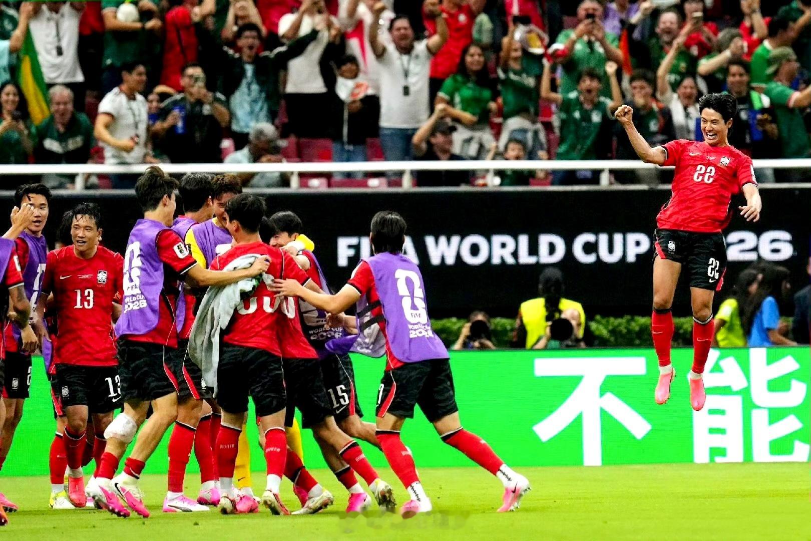 韩国2比1捷克韩国2-1捷克！真给亚洲长脸！世界排名25 vs 40，太极虎本就