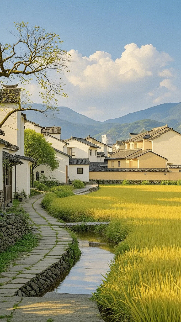 田园优美，时光悠悠，一幅画真美！  