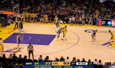 八村塁站出来了！18分勇士vs湖人