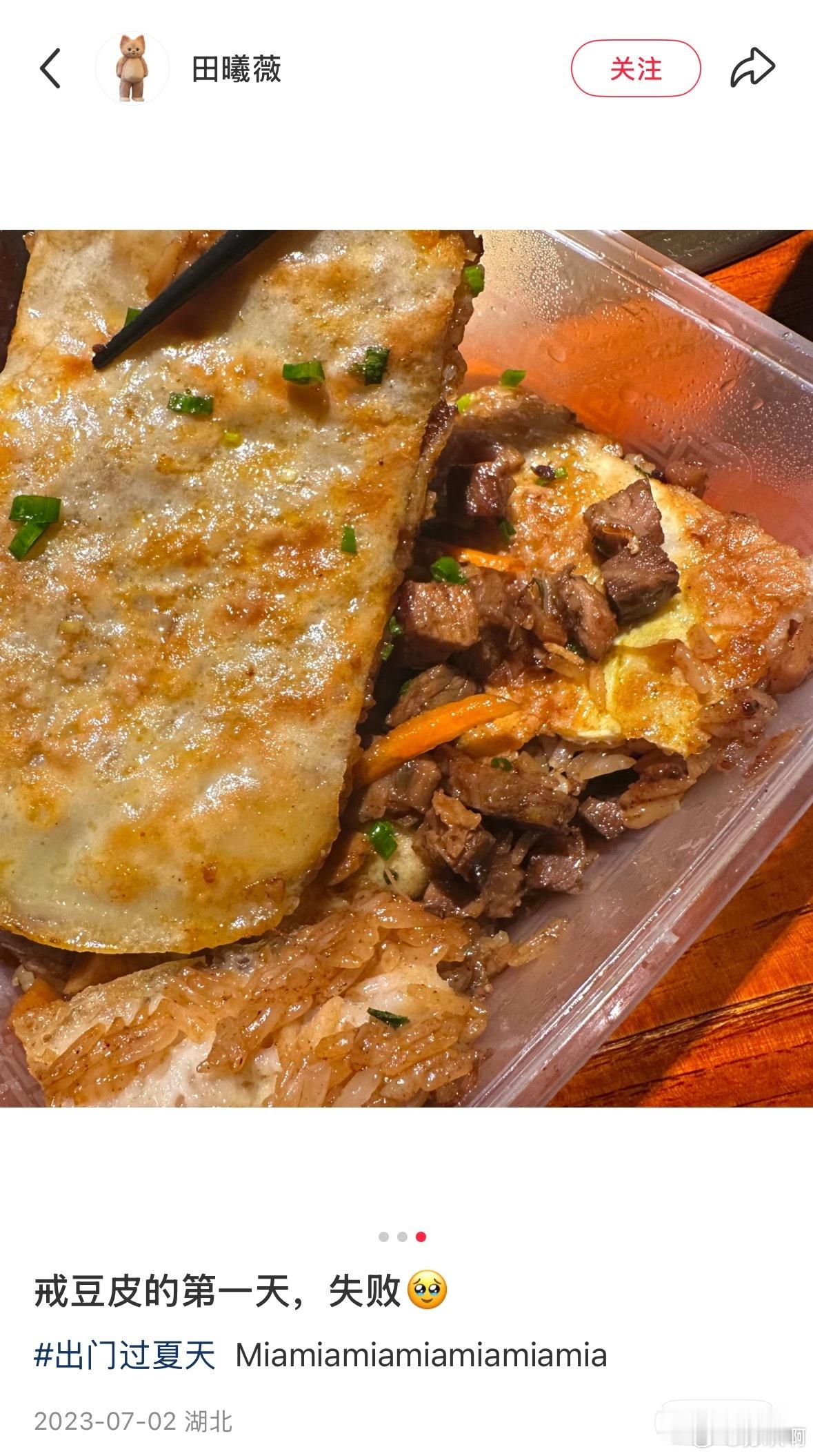 田曦薇武汉豆皮梦女谁能想到田曦薇头号执念居然是武汉三鲜豆皮，妥妥豆皮梦女本人！放