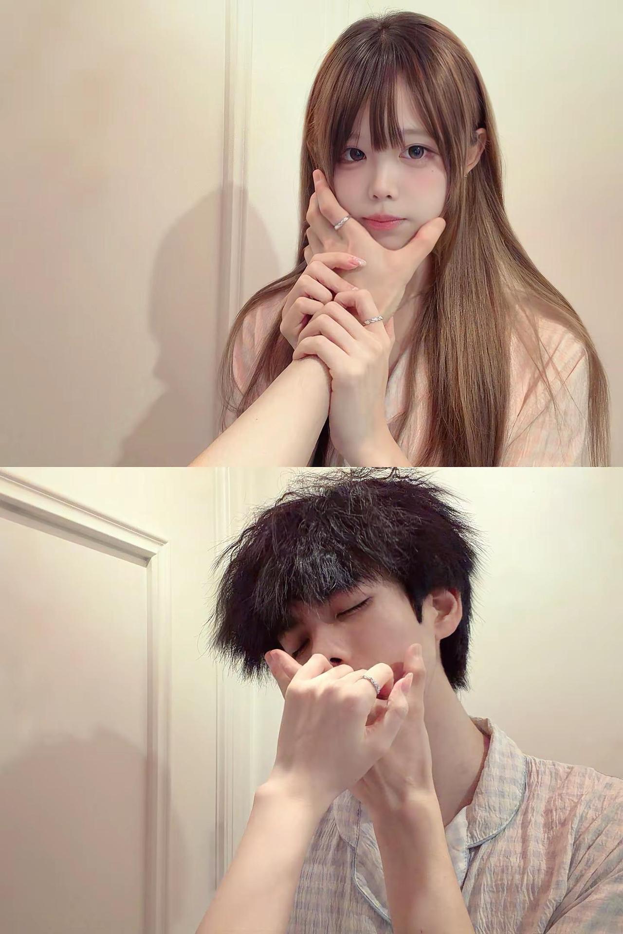 转动爱人的戒指像是在转动用爱编制的圈套，你属于我情侣 天秤巨蟹 分屏 情侣拍照姿