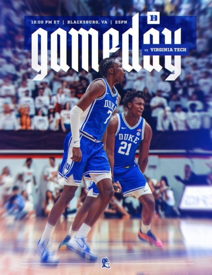 杜克男篮  明天是比赛日！凌晨一点客场挑战弗吉尼亚理工 