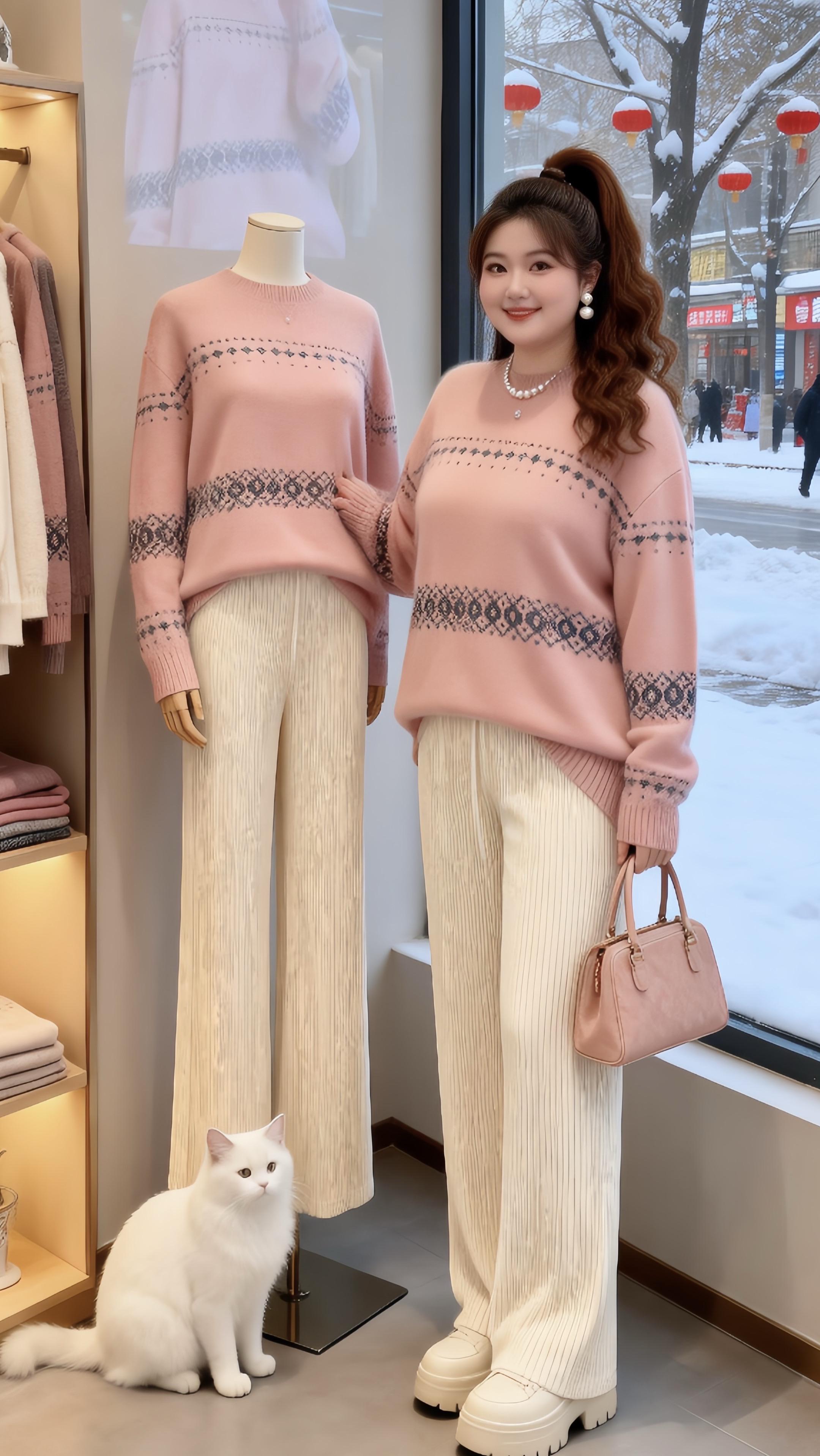 新年好运红我先穿上了冬日穿搭一周不重样漂亮内搭让我赢在了穿搭起跑线老钱...