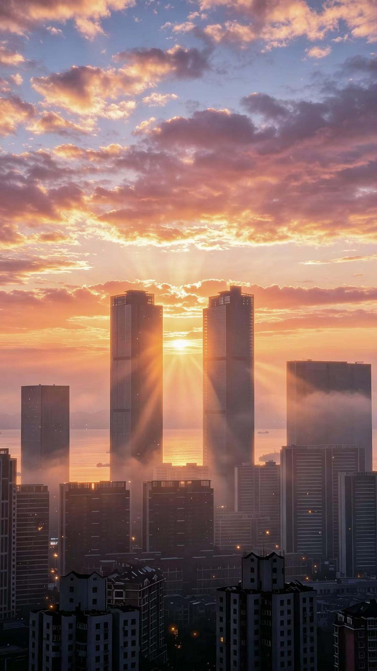 大连的朝霞夯爆了！  大连