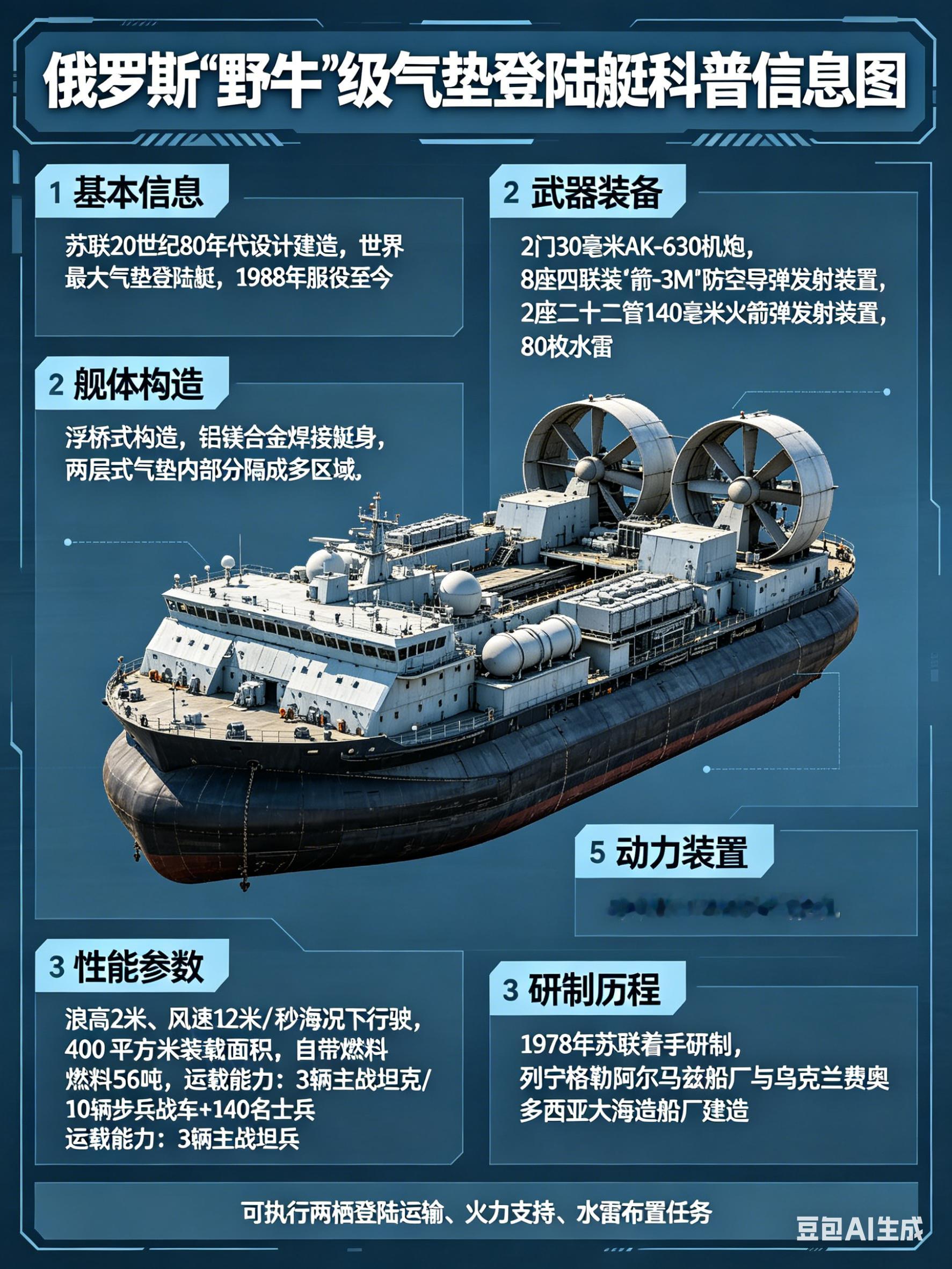 军事ai新视野 俄罗斯“野牛”级气垫登陆艇“野牛”级气垫登陆艇是苏联于20世纪8