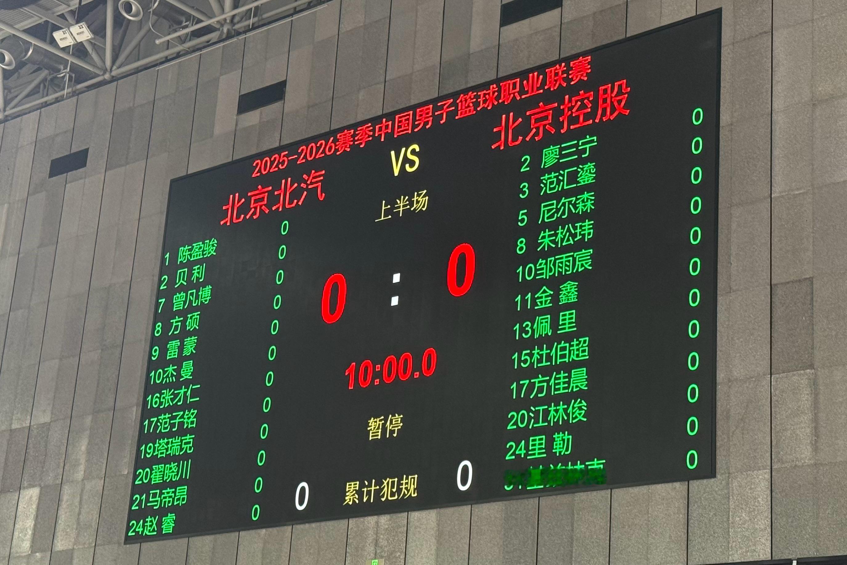 今晚北京男篮vs北控男篮 大名单👇 