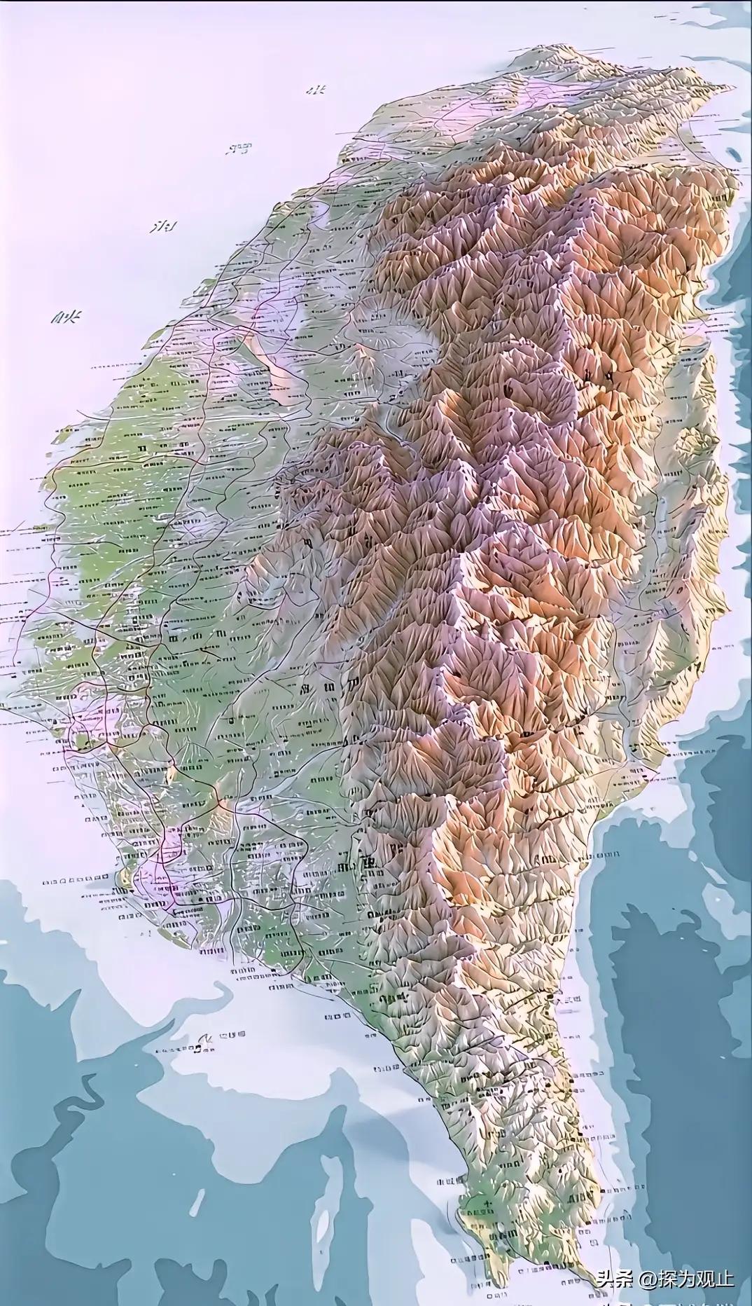 中国台湾省与海南省地势对比图地势 中国台湾省