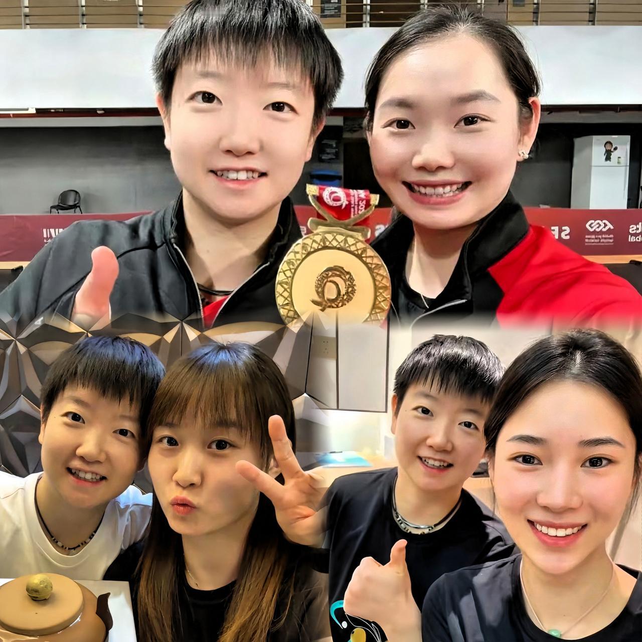 孙颖莎在国家队里
有几位关系特别铁的姐妹，
个个都是神仙友谊！

1、王添艺 —