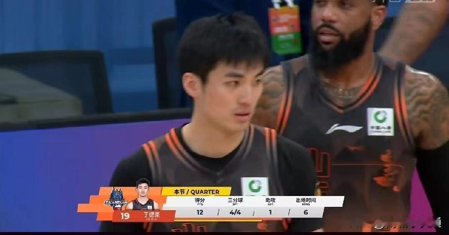 今天于德豪库里附体了吗？三分球四投四中！得12分，厉害了，直接去掉了铁匠名号了。