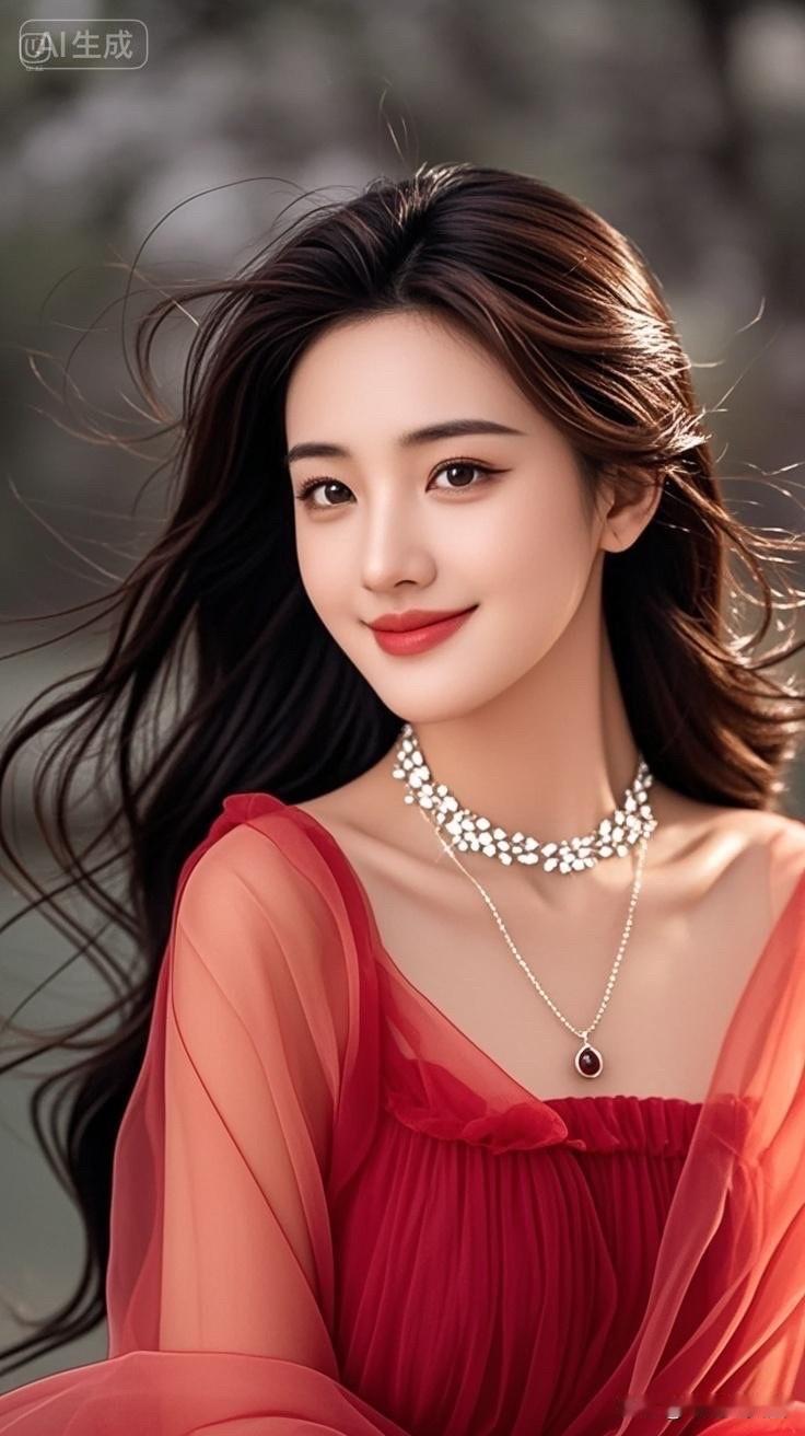 温柔甜美的红衣少女，散发着迷人的魅力！💖✨