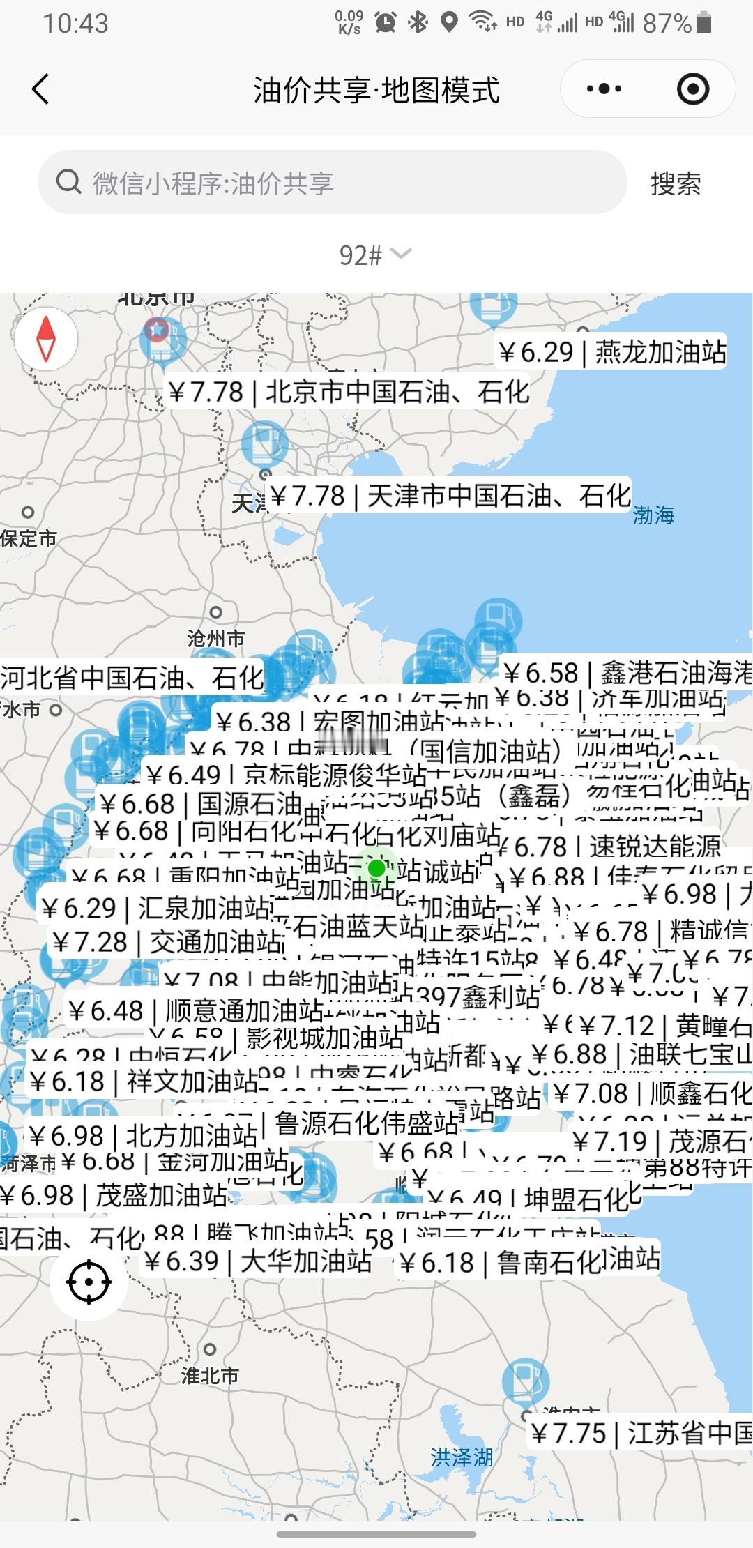 伙伴们，油价统计已经过半，当前油价依然没有下落趋势，而且越涨越多了，本轮调价肯定